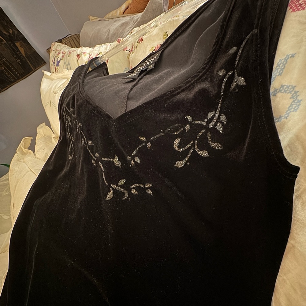 Carole Little petites Elegant Black Velvet Dress